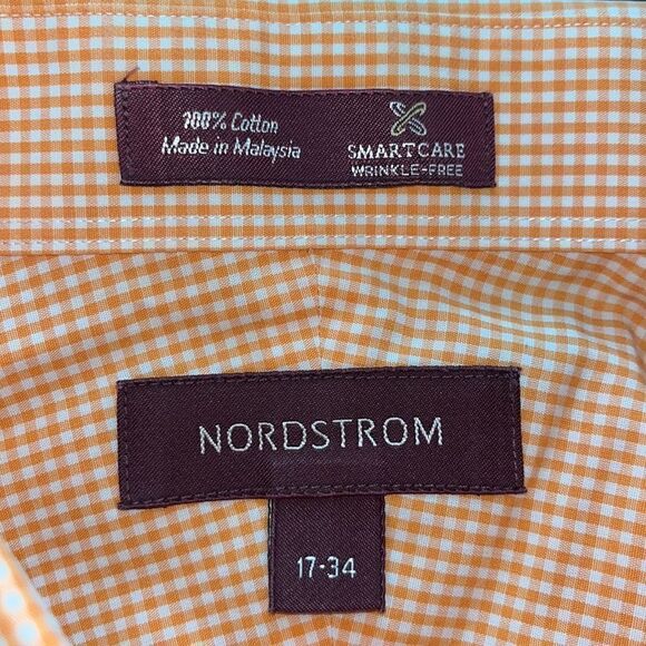 Tennessee Volunteers Gingham Orange Nordstrom wrinkle free smartcare dress shirt - Picture 5 of 5